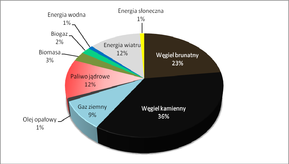 Paliwo jądrowe 0% 0% 0% 6% 12% Biomasa 3% 5% 5% 5% 5% Biogas 0% 1% 1% 1% 1% Bioolej 0% 0% 0% 0% 0% Energia wodna 2% 2% 1% 1% 1% Energia wiatru 1% 5% 7% 9% 12% Energia słoneczna 0% 0% 0% 1% 1% Inne