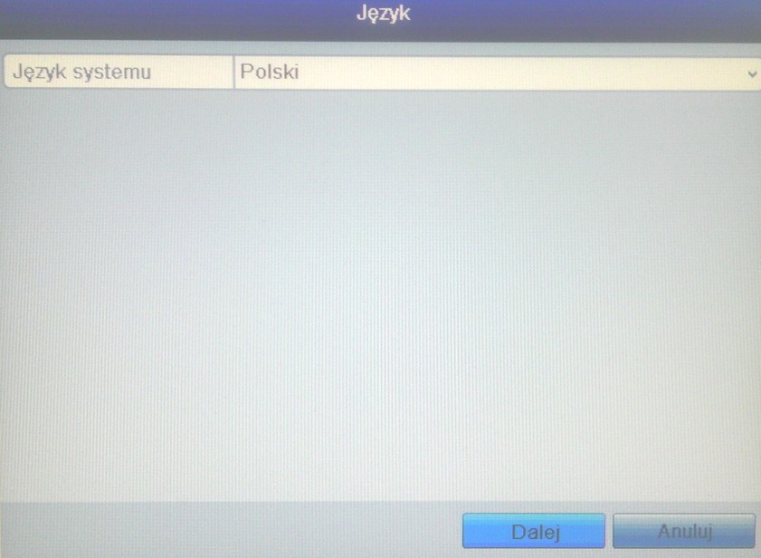 w przeciągu kilkudziesięciu sekund. 1. Wybrać język menu. Domyślnym językiem jest Polski. Kliknąć przycisk dalej. 2.