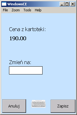 Wprowadzanie ilości można dokonać albo przy pomocy klawiatury kolektora lub przy pomocy przycisków na ekranie dotykowym.