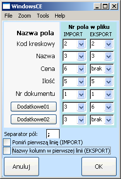 Import z lokalnego pliku Użycie tej funkcji powoduje wyświetlenia okna dialogowego służącego do wyboru pliku przechowywanego w pamięci kolektora, który ma zostać zaimportowany zgodnie z ustawionym