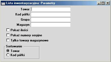 Rozdział 3: Magazyn - Raporty Pokaż ilość 2 inwentaryzacja. Jeżeli zostanie podana data, na którą nie było wprowadzonej inwentaryzacji na raporcie zostanie ujęta ta z datą najbliższą podanej.