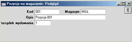 Rozdział 3: Magazyn - Ustawienia W oknie Typ paczki: Nowa karta należy podać kod i krótki opis. Kod może zawierać do pięciu alfanumerycznych znaków.