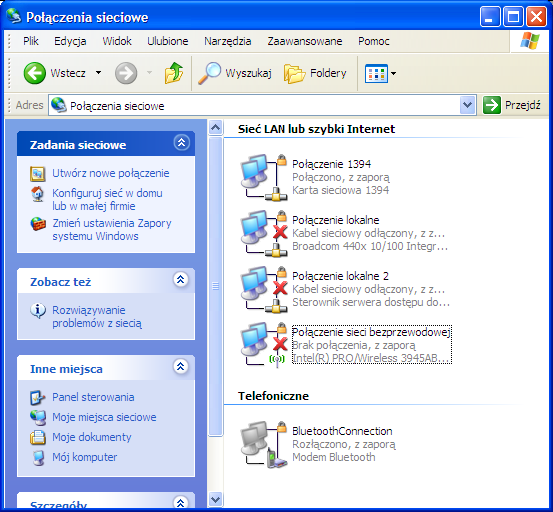 Windows XP: Na początek sprawdź, który z APków znajdujących się w pobliżu i ma najmocniejszy sygnał, na przykład: przejdź do: Start, Panel
