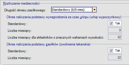 Rys. 53 Pracownik - podstawy naliczania zasiłków Okres naliczania podstawy wynagrodzenia za czas urlopu wypoczynkowego.