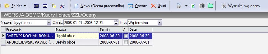 Rys. 98 Lista Kadry i Płace Pożyczki Kadry ZZL Listy dostępne są w wersji Platynowej programu. Szerszy opis funkcjonalności dostępny jest w dodatkowej dokumentacji programu.