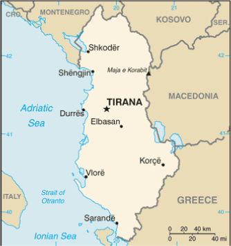 Albania Powierzchnia: 28 748 km² Liczba ludności: 3 195 000 Stolica: Tirana (616,4 tys.