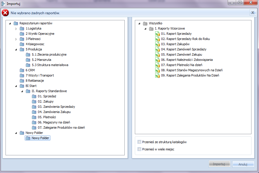 Rysunek 15 Mechanizm importowania raportów 3.4.