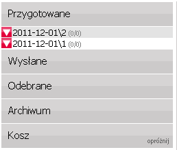 6.2. Opis menu poziomego dla zakładki Przesyłki Funkcja Przesyłki pozwala na przygotowywanie oraz zarządzanie zarówno przesyłkami jak i zbiorami przesyłek.