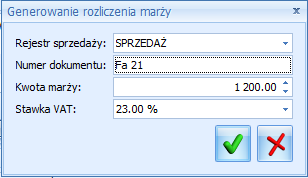 Oto przykład Faktury Sprzedaży, z której będziemy generować dokument marży: Rys.