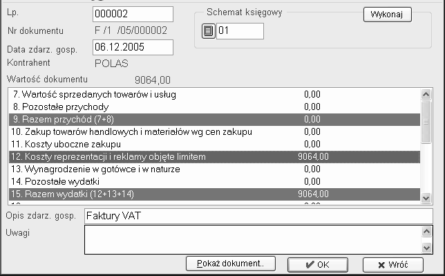 Schematy tworzy się w opcji Schematy księgowe patrz rozdział Schematy księgowe a przypisuje się je dokumentom w opcji Konfiguracja -> Definicje dokumentów patrz Podręcznik Podstawowy Część II