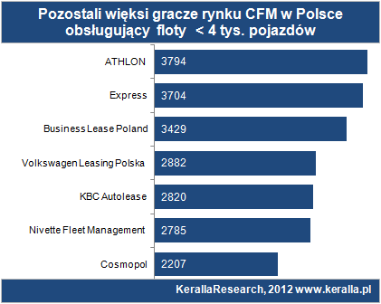 Rynek z perspektywy oferentów Wynajem długoterminowy oferowało w Polsce, na koniec grudnia 2011 ok. 45 firm.