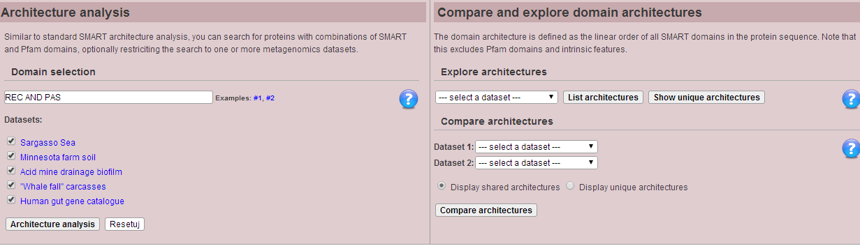 Bazy, z którymi łączy się baza SMART: UniProt, Ensembl, HMMER,