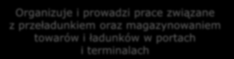 Technik eksploatacji portów i terminali planuje i kontroluje prace w terminalach przeładunkowych.