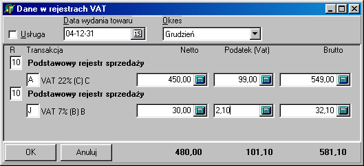 17 Do kolumny oznaczonej symbolem R, wprowadzany jest rodzaj rejestru, który składa się z cyfry oznaczającej kategorię rejestru (1..9) 