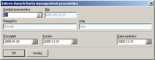 37 5.4. Wydruki listy wypłat i kartoteki pracownika.