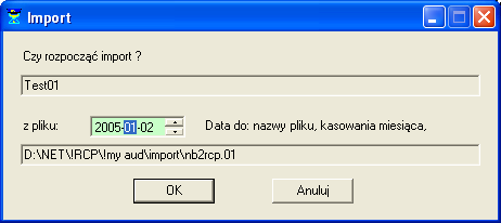 6. SR-RegiTech - RCPmini SR-RegiTech - Instrukcja użytkownika Rys. 218 Import Lista Tylko z tego poziomu można wywołać import.