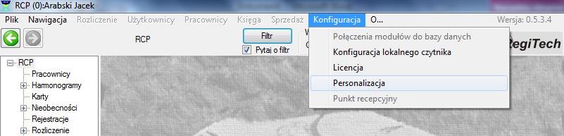 8. SR-RegiTech KS SR-RegiTech - Instrukcja użytkownika 14 Podstawowa obsługa modułu RCP 14.