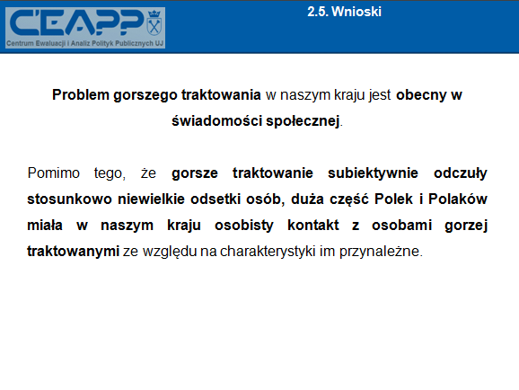 W wartościach zastosowanych wskaźników dyskryminacji względem poszczególnych grup osób dostrzec można duże różnice.