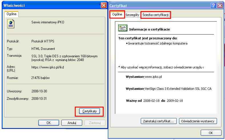 9.3. BEZPIECZNE LOGOWANIE Przed zalogowaniem się do serwisu internetowego ipko biznes należy upewnić się czy połączenie, z którego korzysta Użytkownik jest szyfrowane.