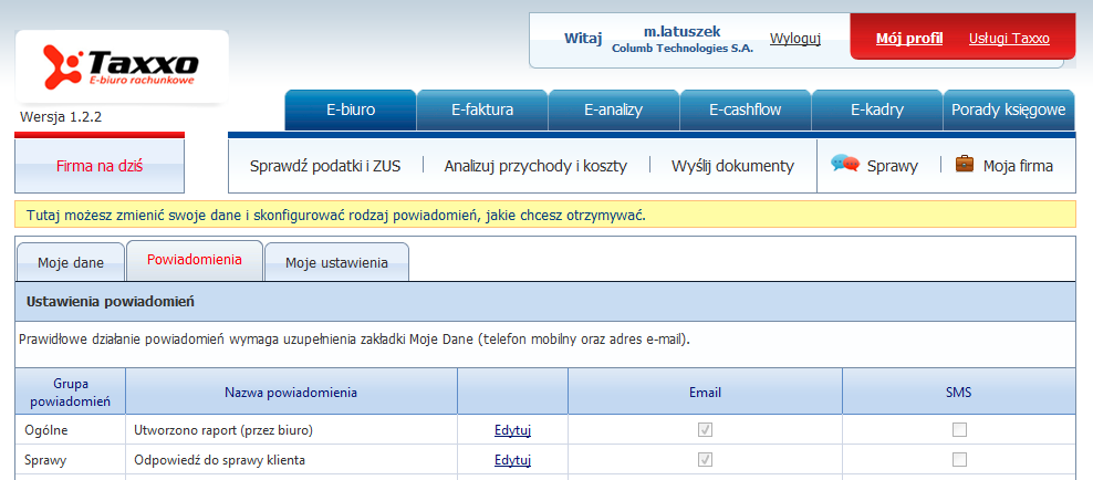 Szczegółowe informacje o podatkach są też dostępne po wybraniu z menu Sprawdź podatki i ZUS. Domyślnie lista prezentuje tylko niezapłacone podatki i ZUS.