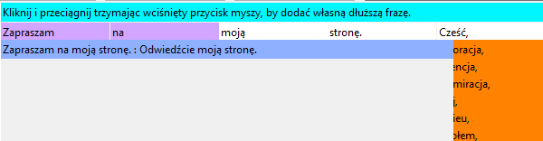 Po puszczeniu przycisku myszy pojawi się okno wprowadzania synonimu w postaci frazy: W tytule okienka