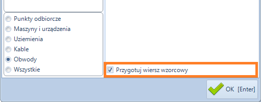 Naciśnięcie przycisku << powoduje dołączenie punktu pomiarowego do listy Zawartość grupy,