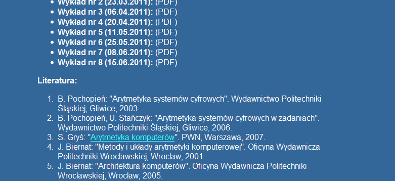 Rok akademicki /, Wykład nr /5 Dane podstawowe Informatyka Politechnika Białostocka - Wydział Elektryczny Elektrotechnika, semestr II, studia stacjonarne I stopnia Rok akademicki / Wykład nr (7.