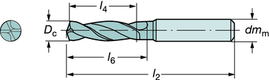 CoroDrill Delta-C 4 5 Dc R842 Chwyt cylindryczny Precyzyjne wiertło pełnowęglikowe CoroDrill Delta-C WIRCNI Zewnętrzne doprowadzenie chłodziwa Średnica wiertła: 3.00-16.00 mm (0.118-0.630 cala) Maks.