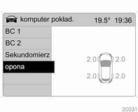 Wskaźniki i przyrządy 119 Wybranie pozycji menu wszys. wart. powoduje wyzerowanie wszystkich wskazań komputera pokładowego. Stoper Wybrać pozycję czasomierz z menu komputer pokład.