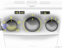 130 Ogrzewanie, wentylacja i klimatyzacja Usuwanie zaparowania oraz oblodzenia szyb Pokrętło rozdziału powietrza ustawić w położeniu l.