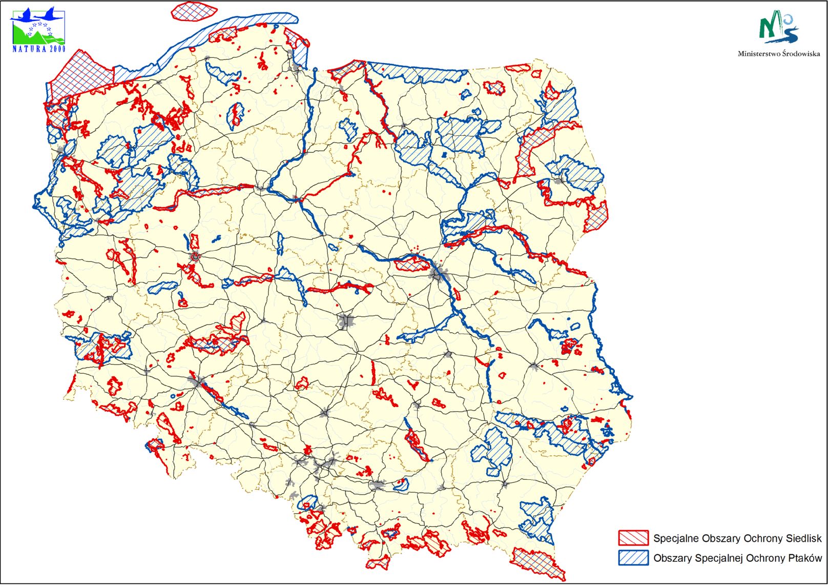 W Polsce wyznaczono dotychczas 107 (72 w 2004 r.