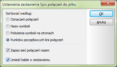 Typy oznaczeń Wybierz dane dla swojego pliku oznaczeń Pola danych potrzebne w pliku wybierasz klikając na przycisk strzałki w prawo >, co powoduje skopiowanie tego pola do okna po prawej stronie.