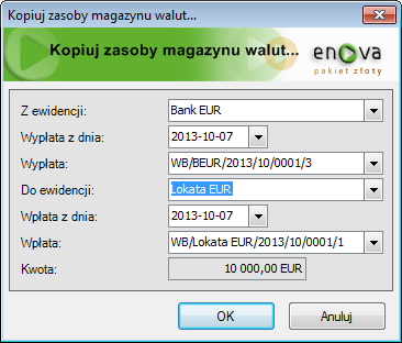 Przygotowywanie bilansu otwarcia zasobów magazynu walut W praktyce możliwa jest sytuacja, że zakładana przez nas ewidencja waluty obcej jest kontynuacją ewidencji prowadzonej wcześniej poza systemem