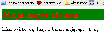 Umieszczenie styli w kodzie strony sposób 1 <html> <head> <meta http-equiv="content-type" content="text/html;charset=iso-8859-2"> <title>moja super strona!