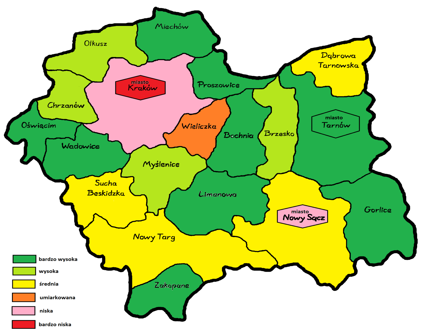 Szczepienia ochronne Poziom zaszczepienia dzieci i młodzieży województwa małopolskiego podlega pewnym wahaniom w powiatach.