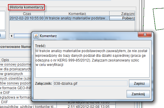 JAK KOMUNIKOWAD SIĘ Z OŚRODKIEM DOKUMENTACJI W RAMACH ZGŁOSZONEJ PRACY Przesłanie do Ośrodka Dokumentacji ważnych uwag, próśb, pytao, które pojawiają się w trakcie obsługi pracy geodezyjnej możliwe