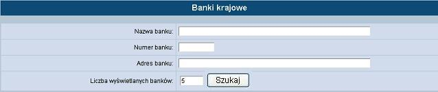 9. Tabele 9.1. Tabele W tej opcji menu można: Przeglądać bazę banków Zapoznać się z definicja rachunków urzędów skarbowych 9.2.