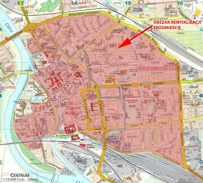 1. Rewitalizacja śródmieścia Opola W Lokalnym programie rewitalizacji miasta Opola na lata 2007-2015 (LPR) do strefy śródmiejskiej zaliczono tzw. śródmieście właściwe tj.