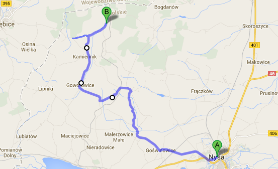 Linia nr 4. Nysa D.A. - Szklary Trasa tej linii przebiega przez Grądy, Rysiowice, Karłowice W, Karłowice M, Ogonów, Goworowice, Kamiennik, Wilemowice i liczy 30 km.