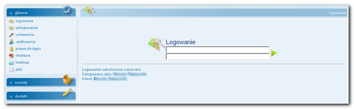 II. Opis panelu administracyjnego Panel administracyjny umożliwia szeroko rozumiane zarządzanie systemem CMS i kontrolowanie treści serwisu WWW.