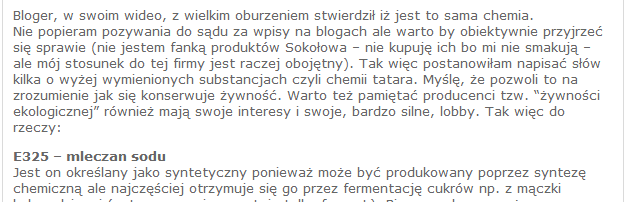 W internecie publikowano też jednak wypowiedzi specjalistów, którzy próbowali tłumaczyć, jakie związki i dlaczego wchodzą w skład wędlin.