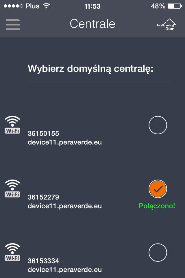 2. Kategoria Centrale Jeśli posiadasz więcej niż jedną centralę po zalogowaniu się