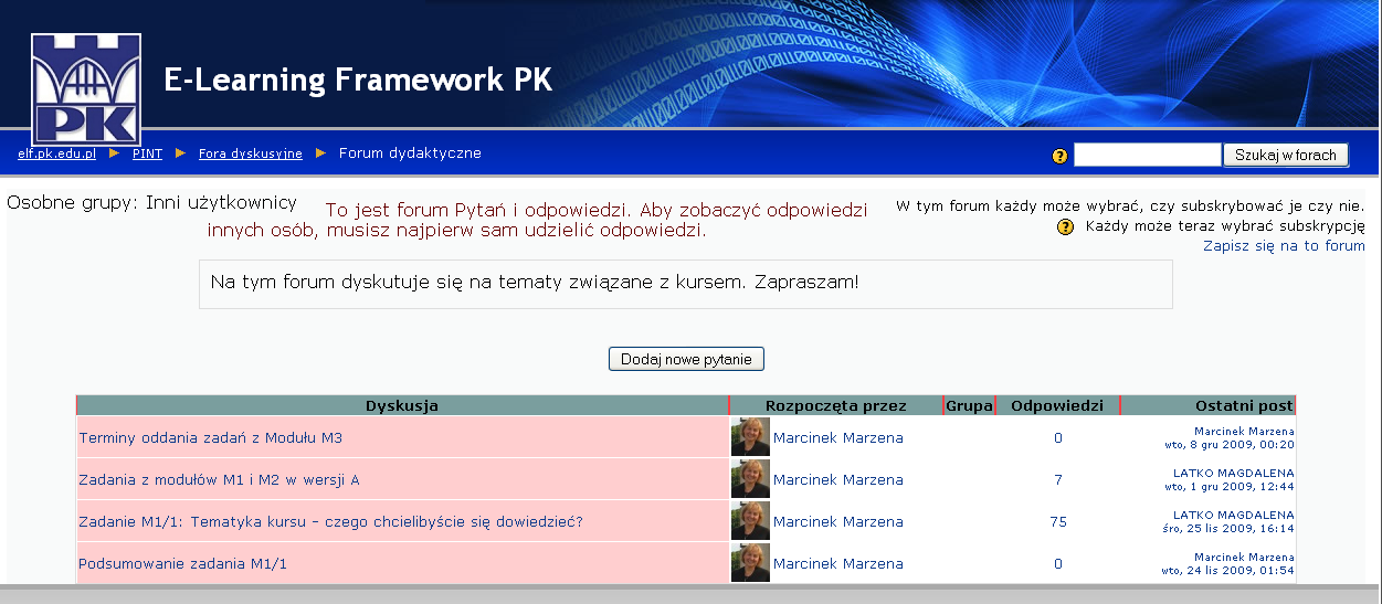 Kurs on-line Biblioteki PK INFORMACJA