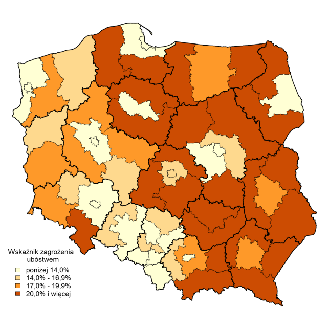 odsetka liczby osób samotnych powyżej 25 roku życia, liczby pokoi przypadającej na członka gospodarstwa domowego, odsetka gospodarstw domowych posiadających łazienkę, odsetka gospodarstw domowych z