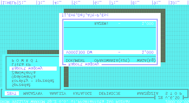 Chcąc sporządzić raport wagowy wybieramy opcję ZBYT, a następnie podopcję Raport wagowy. Patrz Rys.