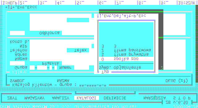 Rys. V-9 Okno zawierające listę symboli typów klienta Wprowadzanie potrzebnego symbolu na nasz formularz polega na podświetleniu go i naciśnięciu klawisza Insert.