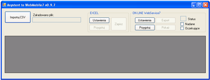 3 Panel główny AsystentToWebMobile7 instrukcja obsługi Panel główny jest głównym miejscem pracy z aplikacją to w nim wykonywane są wszystkie operacje niezbędne do codziennej pracy. Rysunek 3-1.