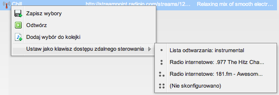 Uwaga: Więcej informacji na temat list odtwarzania i internetowych stacji radiowych zawiera dokumentacja pomocy do aplikacji Audio Station lub przewodnik użytkownika.