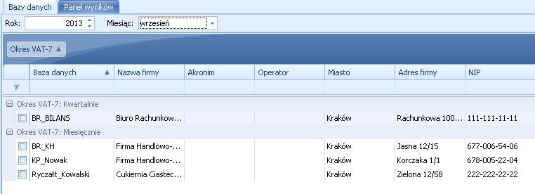 Rys. 14 Ukrywanie kolumn - ustalanie wyświetlanych kolumn w Panelu baz danych Uwaga: Nie ma możliwości wybrania więcej niż 20 atrybutów z menu