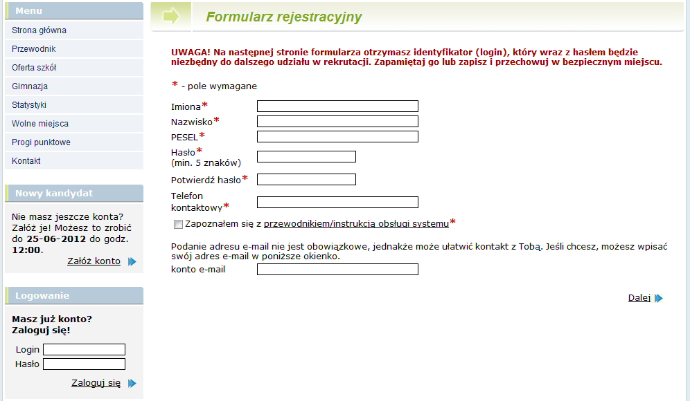 Etapy działania Po zapoznaniu się z ofertą szkół, możesz przystąpić do rejestracji w Systemie Elektronicznego Wspomagania Rekrutacji Nabór Optivum.